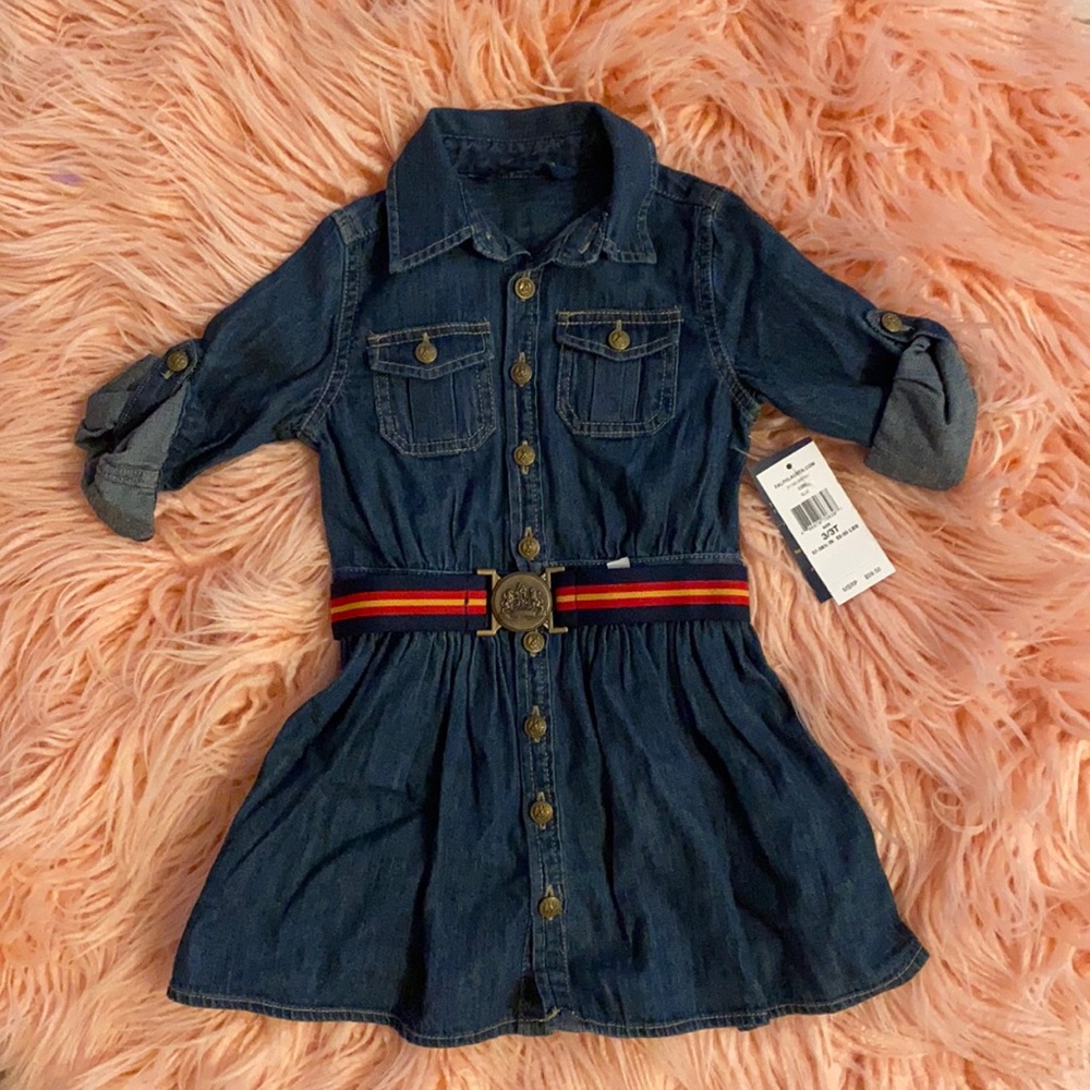 Ralph Lauren girls denim dress size 3T NWT